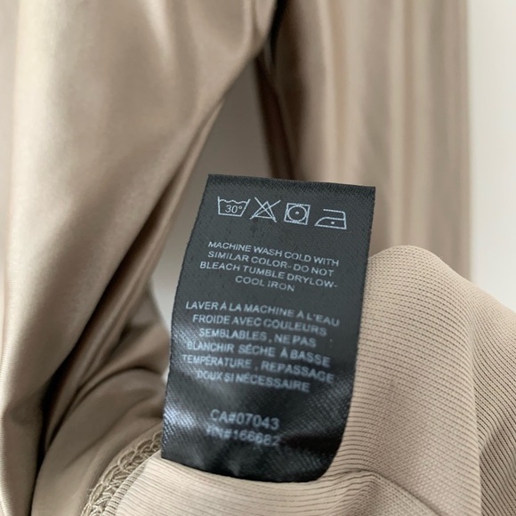 GOLDSIGN Square Neck Metallic Nude Thong Bodysuit - Picture 6 of 13